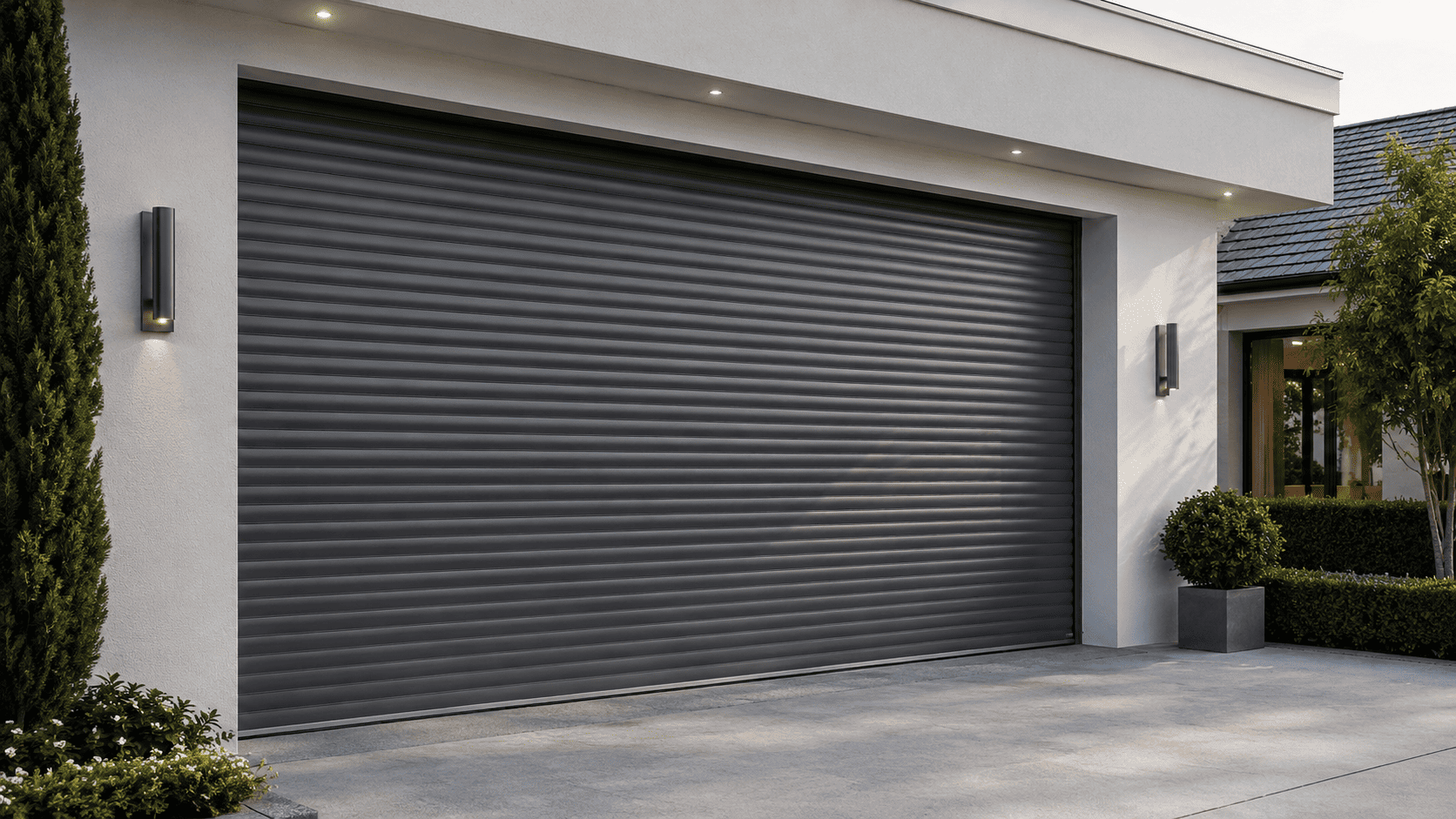 Freshly installed modern garage door — Boca Grande